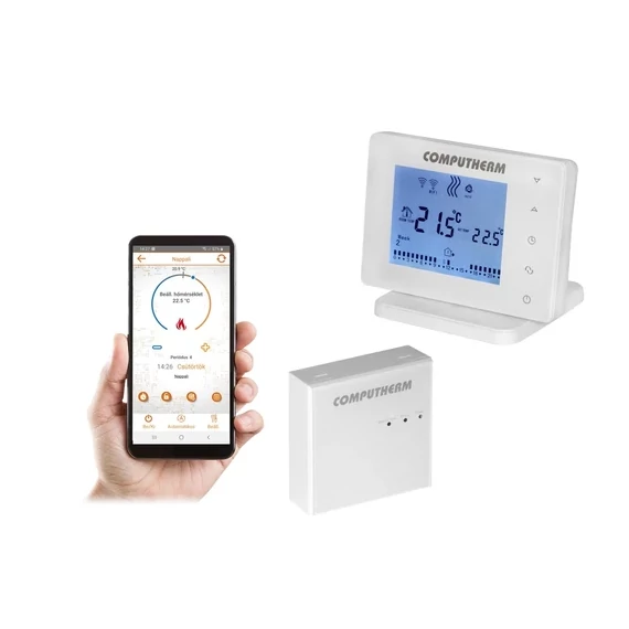 Computherm E400RF Wi-Fi okos termosztát vezeték nélküli, érintőgombos vezérlővel